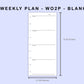 Skinny Classic HP Inserts - Weekly Plan - WO2P - Blank