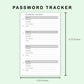 FC Compact Inserts - Password Tracker
