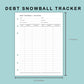 B6 Wide Inserts - Debt Snowball Tracker