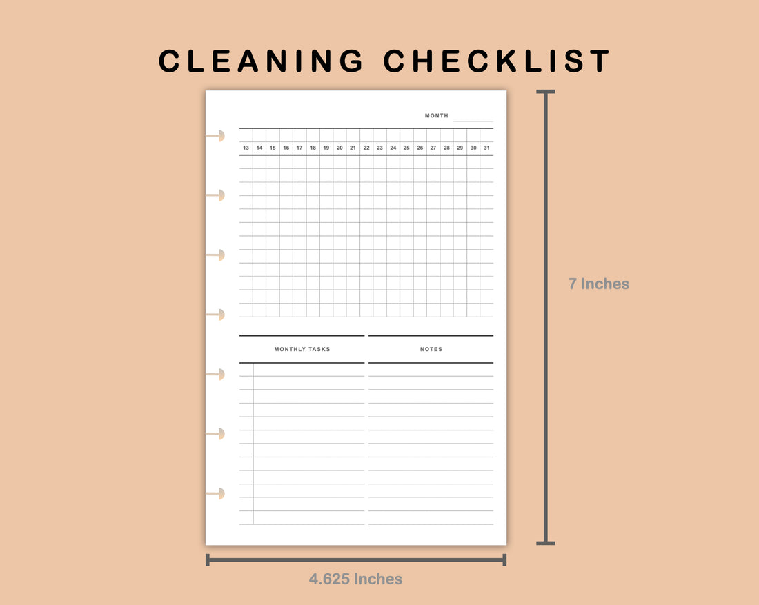 Mini Happy Planner Inserts - Cleaning Checklist – kjunstudio