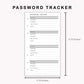 Personal Inserts - Password Tracker