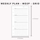 Personal Inserts - Weekly Plan - WO2P - Grid