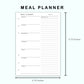 Personal Wide Inserts - Meal Planner with Grocery List