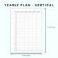 Personal Wide Inserts - Yearly Plan - Vertical