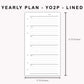 Personal Inserts - Yearly Plan - YO2P - Lined