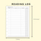 Classic HP Inserts - Reading Log