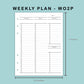 B6 Wide Inserts - Weekly Plan - Vertical