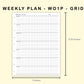 Classic HP Inserts - Weekly Plan - WO1P - Grid