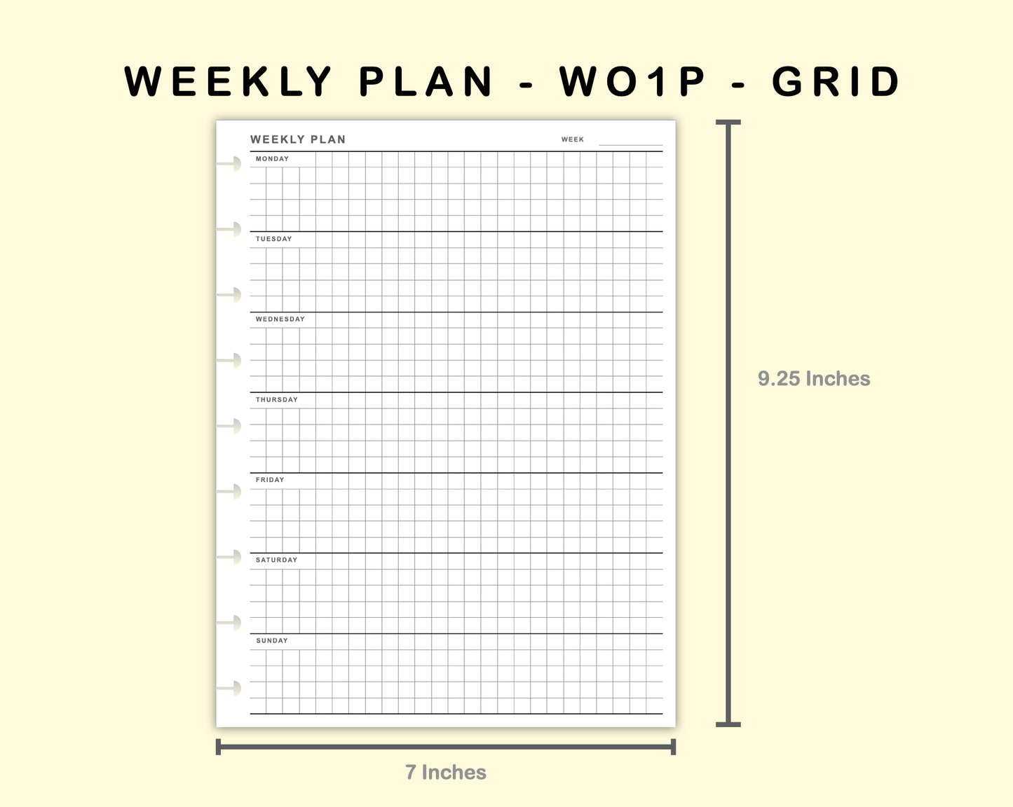 Classic HP Inserts - Weekly Plan - WO1P - Grid