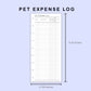 Skinny Classic HP Inserts - Pet Expense Log