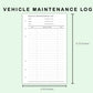 FC Compact Inserts - Vehicle Maintenance Log