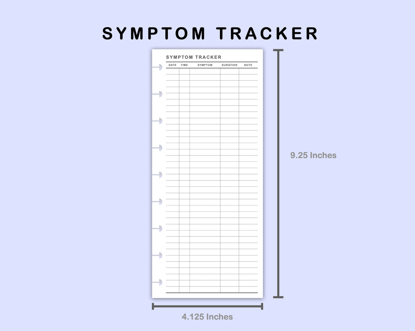 Skinny Classic HP Inserts - Symptom Tracker