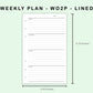 FC Compact Inserts - Weekly Plan - WO2P - Lined