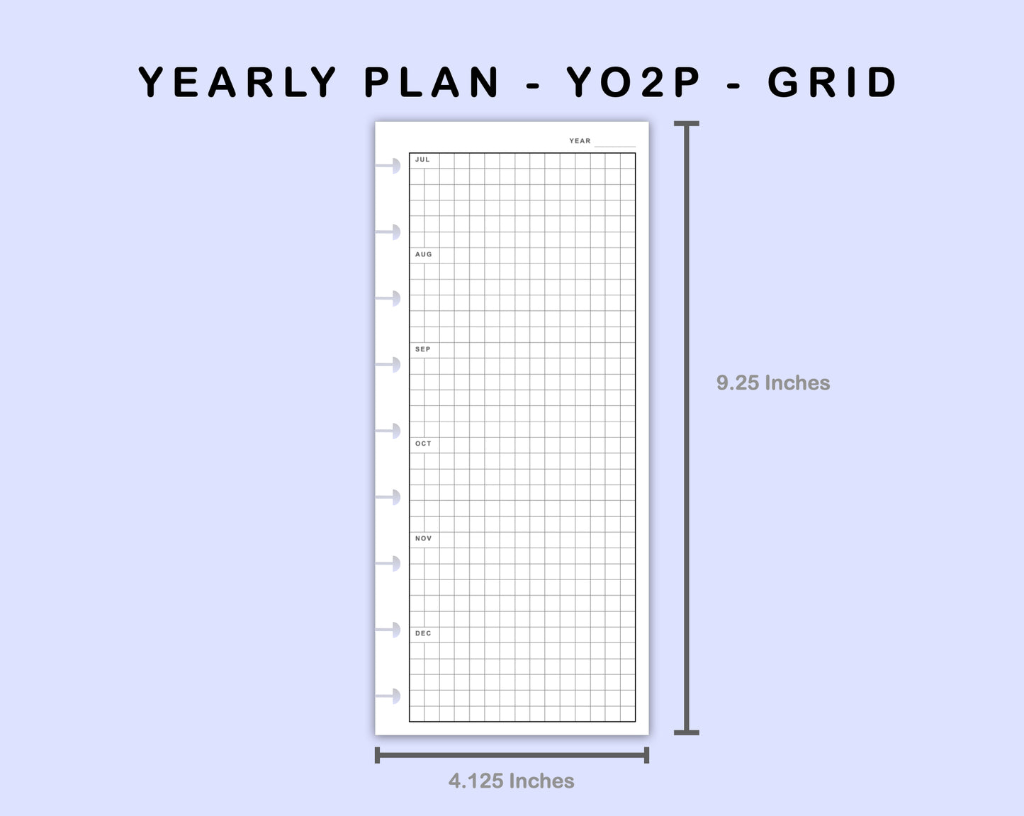 Skinny Classic HP Inserts - Yearly Plan - YO2P - Grid