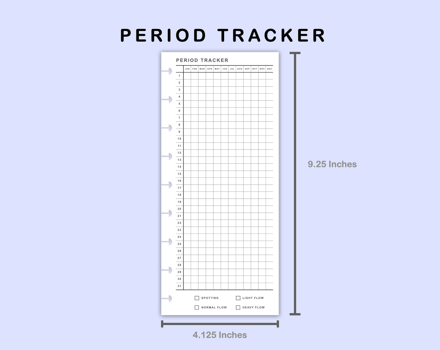 Skinny Classic HP Inserts - Period Tracker