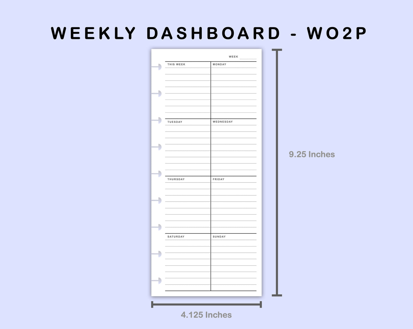 Skinny Classic HP Inserts - Weekly Dashboard