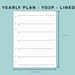 B6 Wide Inserts - Yearly Plan - YO2P - Lined