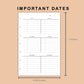 Mini Happy Planner Inserts - Importanat Dates