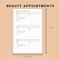 Mini Happy Planner Inserts - Beauty Appointments