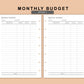 Mini Happy Planner Inserts - Monthly Budget