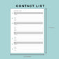 B6 Wide Inserts - Contact List