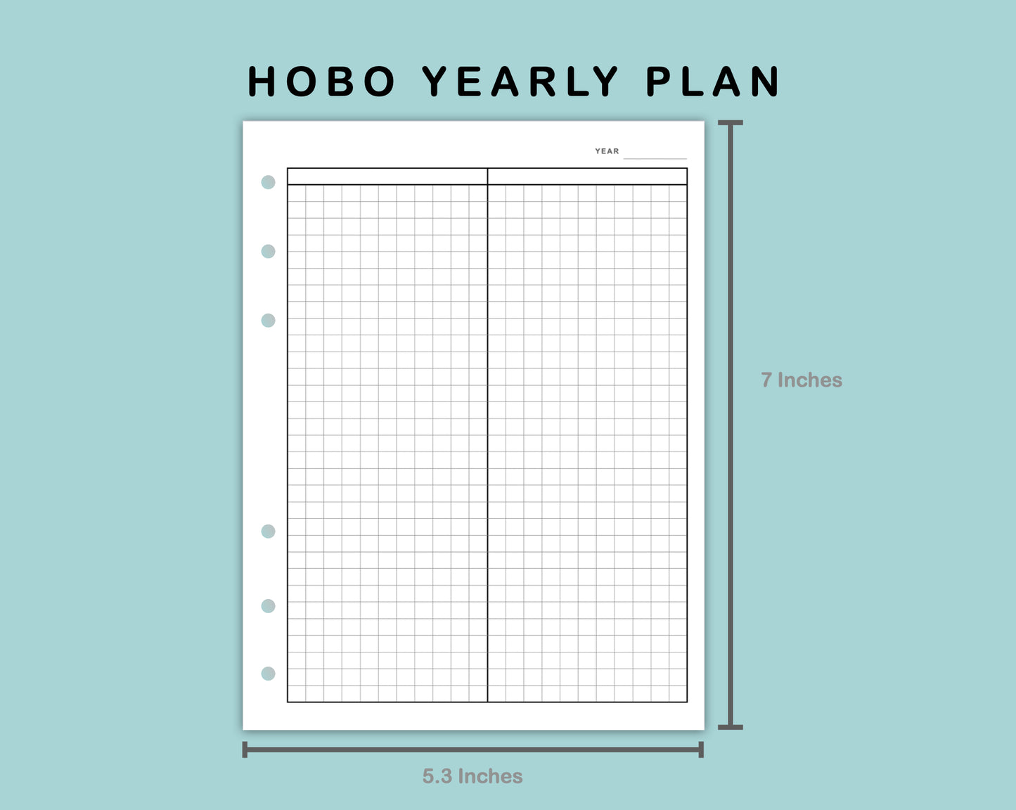 B6 Wide Inserts - Yearly Plan - Hobonichi