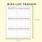 Classic HP Inserts - Wish List Tracker by Wish List For