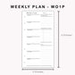 Personal Inserts - Weekly Plan - WO1P - with Top Priority