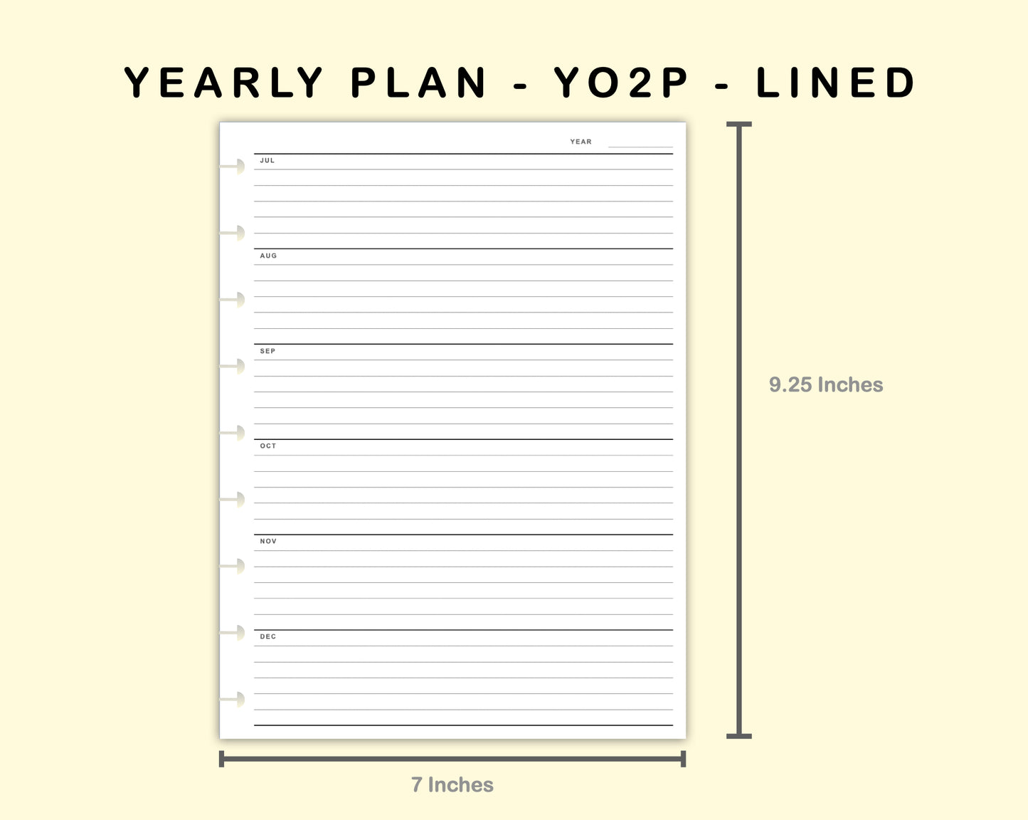 Classic HP Inserts - Yearly Plan - YO2P - Lined