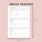 B6 Inserts - Movie Tracker