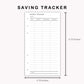 Personal Inserts - Saving Tracker