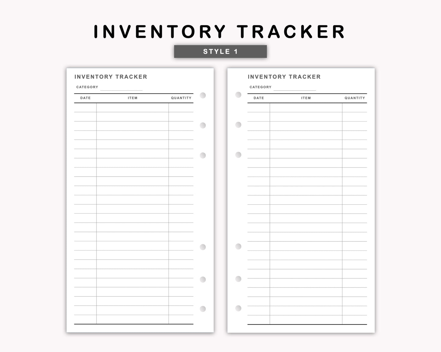 Personal Inserts - Inventory Tracker