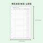 FC Compact Inserts - Reading Log