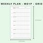 FC Compact Inserts - Weekly Plan - WO1P - Grid