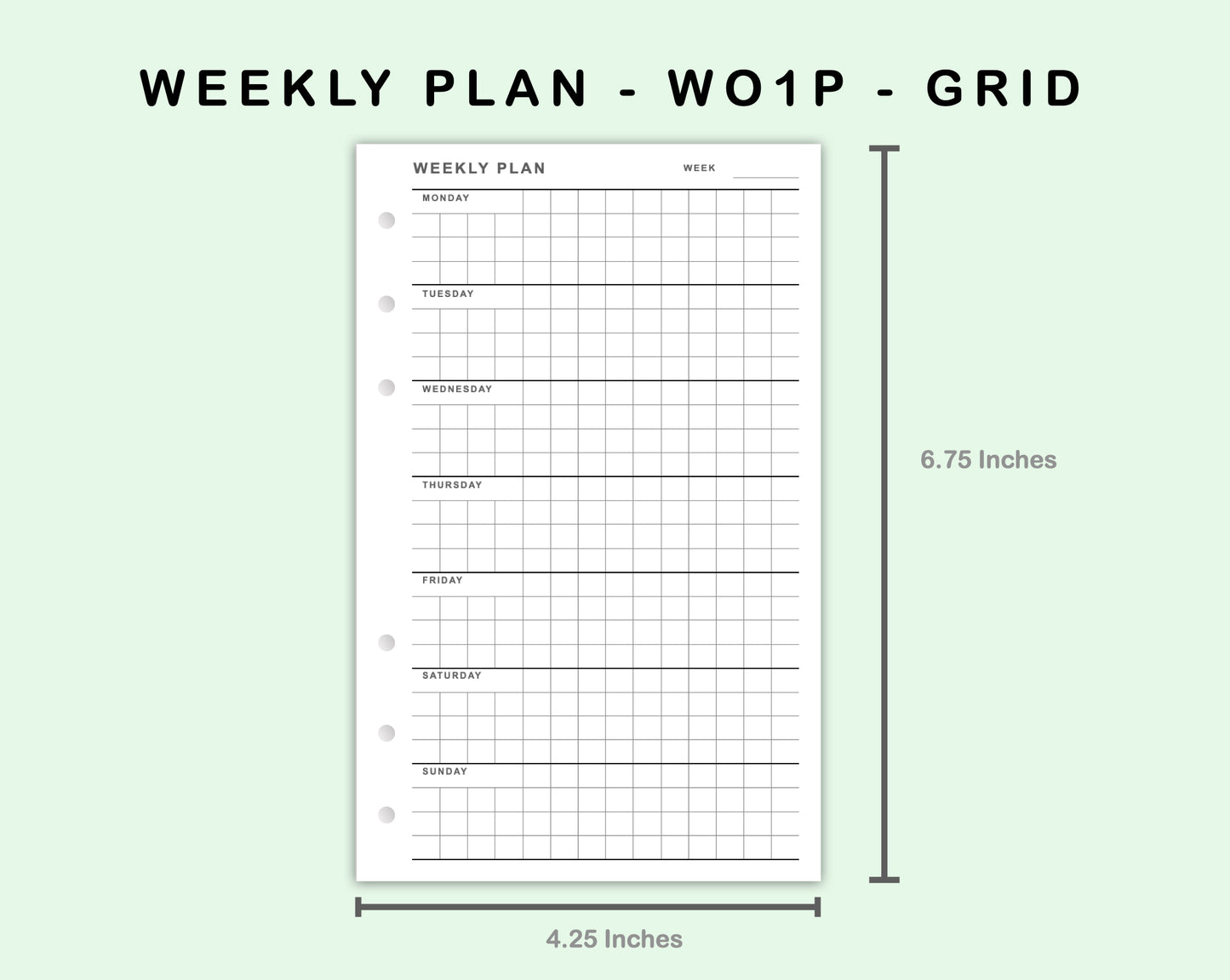 FC Compact Inserts - Weekly Plan - WO1P - Grid