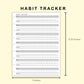 Classic HP Inserts - Habit Tracker