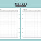 B6 Wide Inserts - Time Log