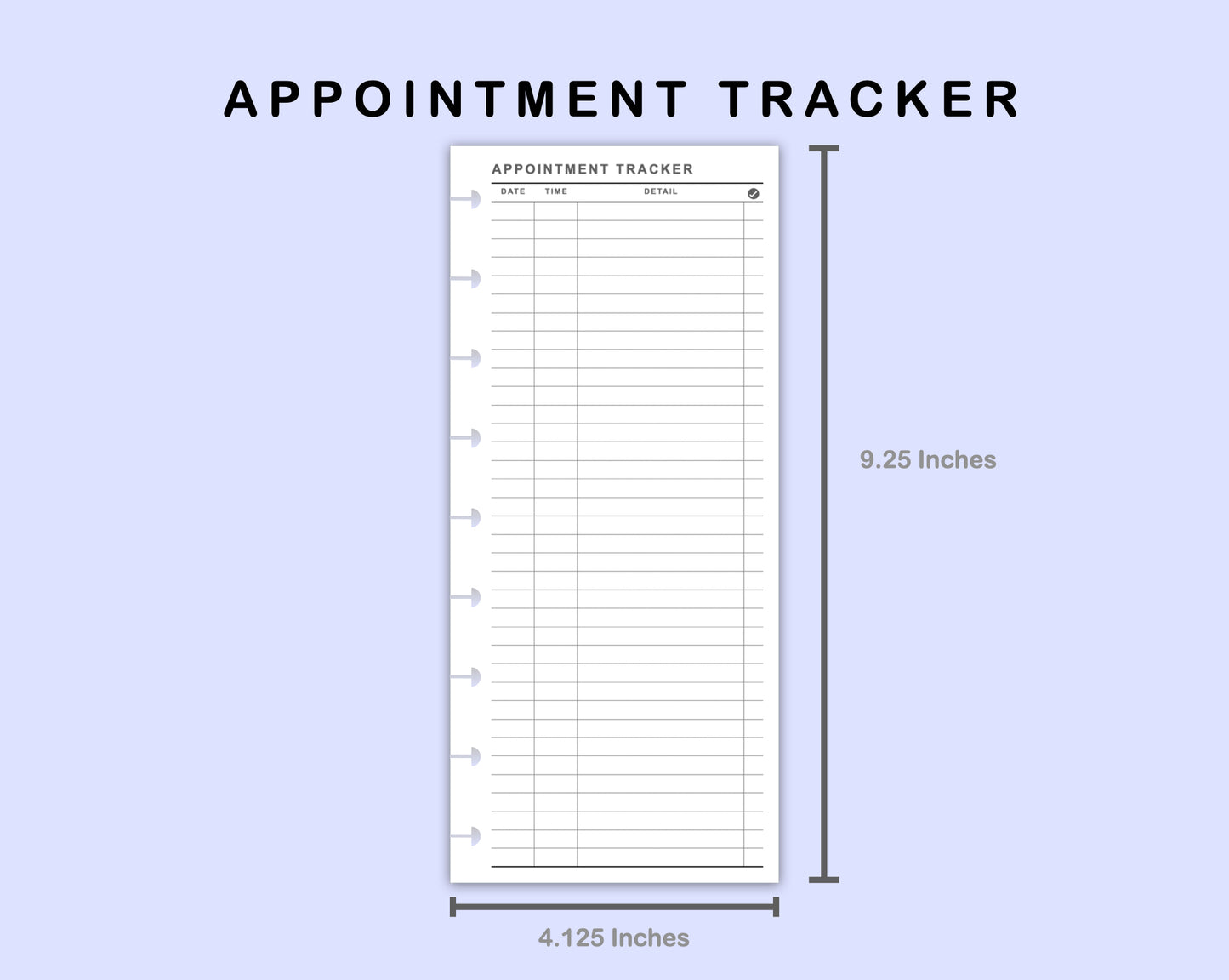 Skinny Classic HP Inserts - Appointment Tracker