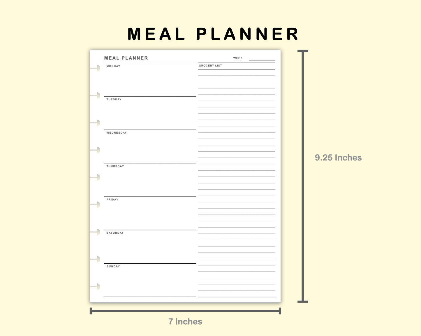 Classic HP Inserts - Meal Planner with Grocery List