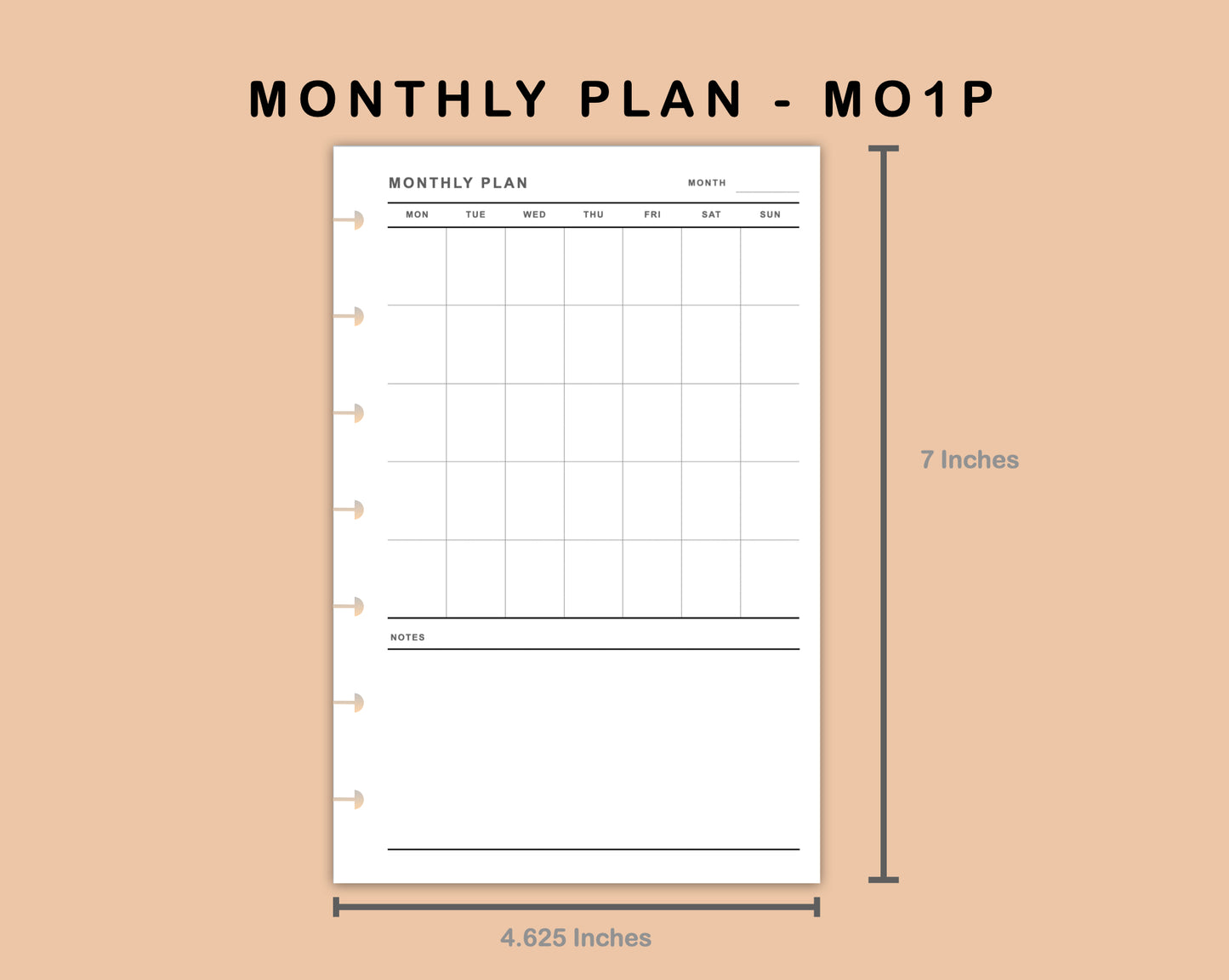 Mini Happy Planner Inserts - Monthly Plan - MO1P
