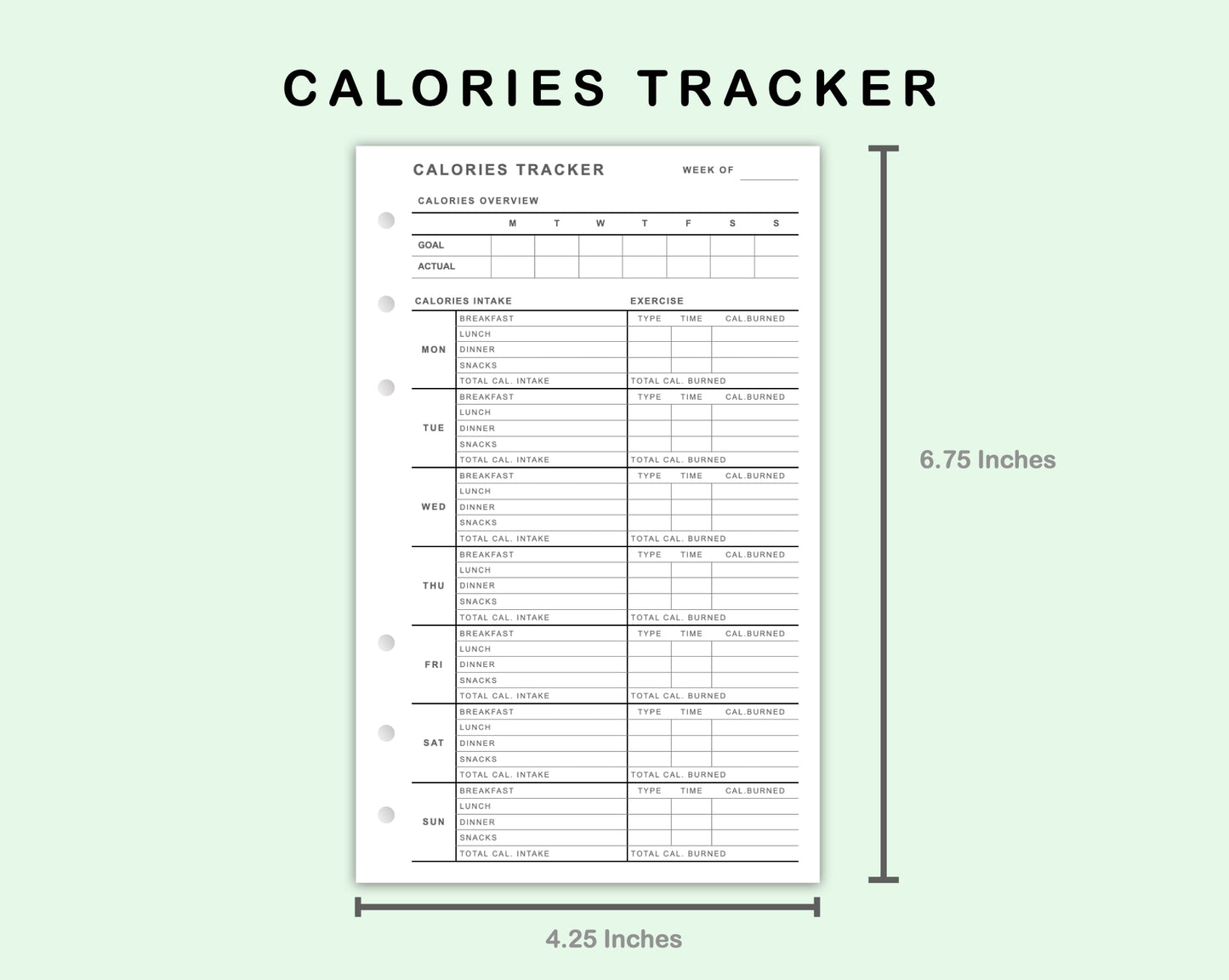 FC Compact Inserts - Calories Tracker