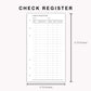 Personal Inserts - Check Register