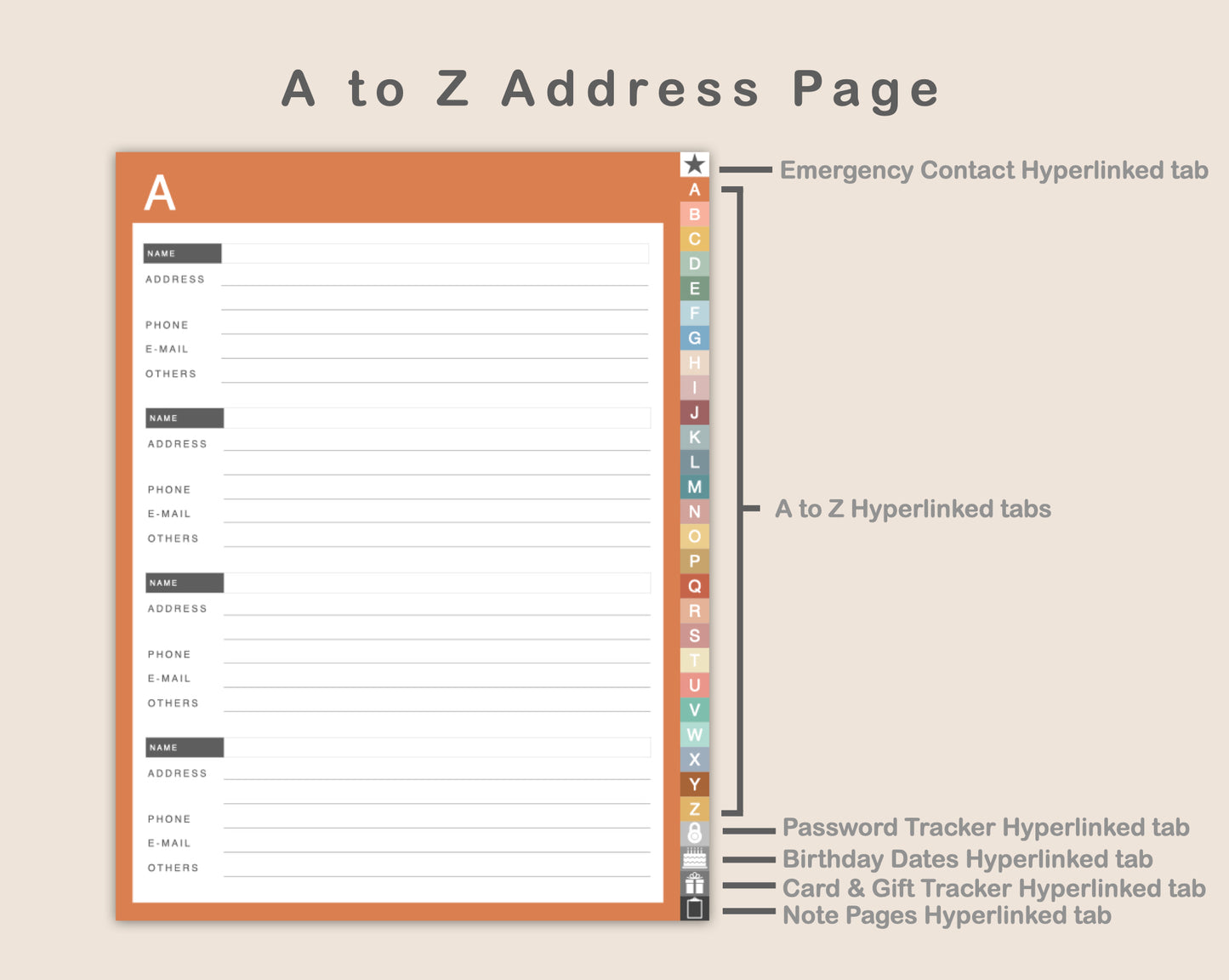 Digital Address Book - Boho