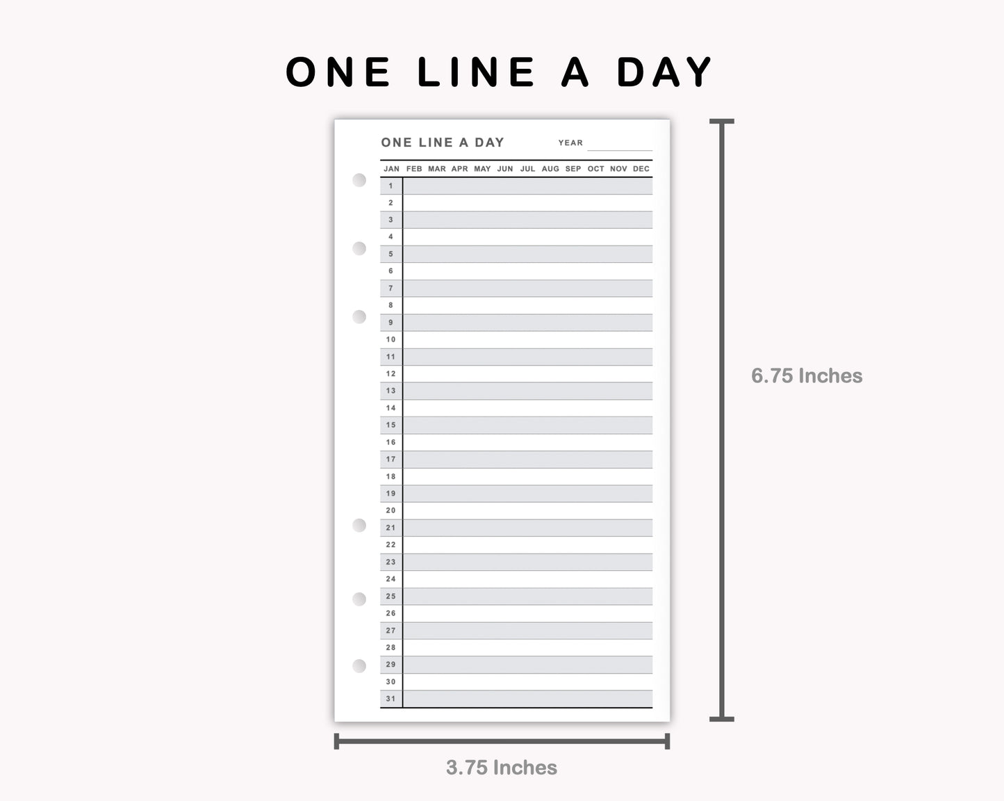 Personal Inserts - One Line A Day