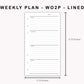 Personal Inserts - Weekly Plan - WO2P - Lined