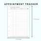 Personal Wide Inserts - Appointment Tracker