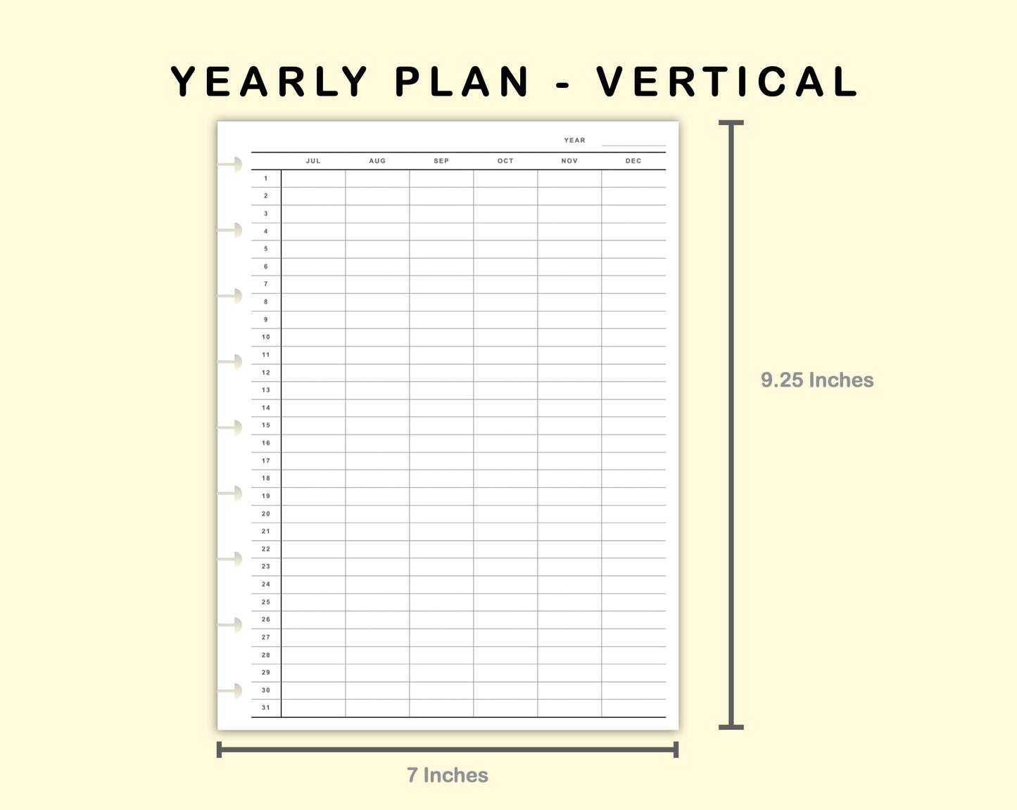 Classic HP Inserts - Yearly Plan - Vertical
