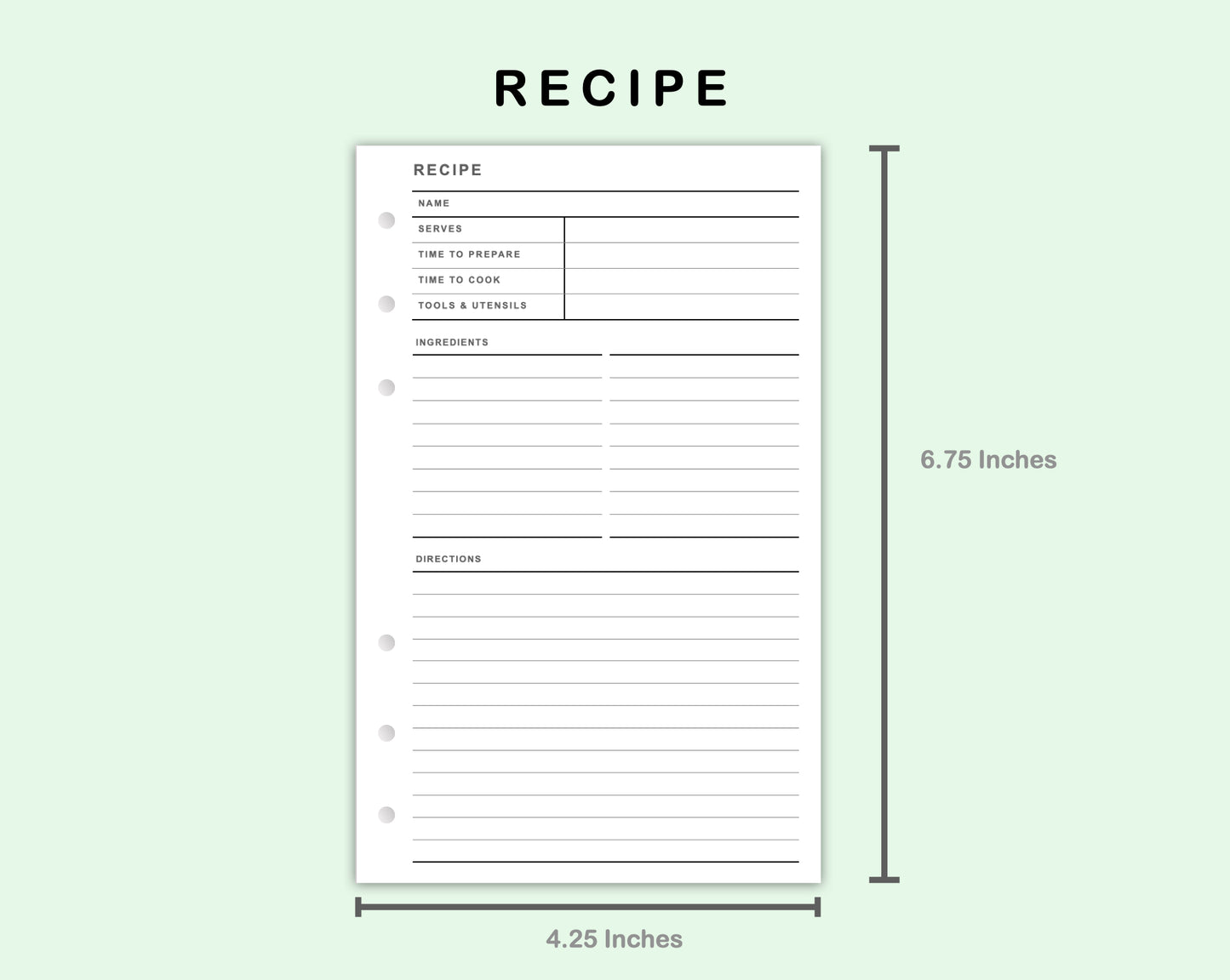 FC Compact Inserts - Recipe
