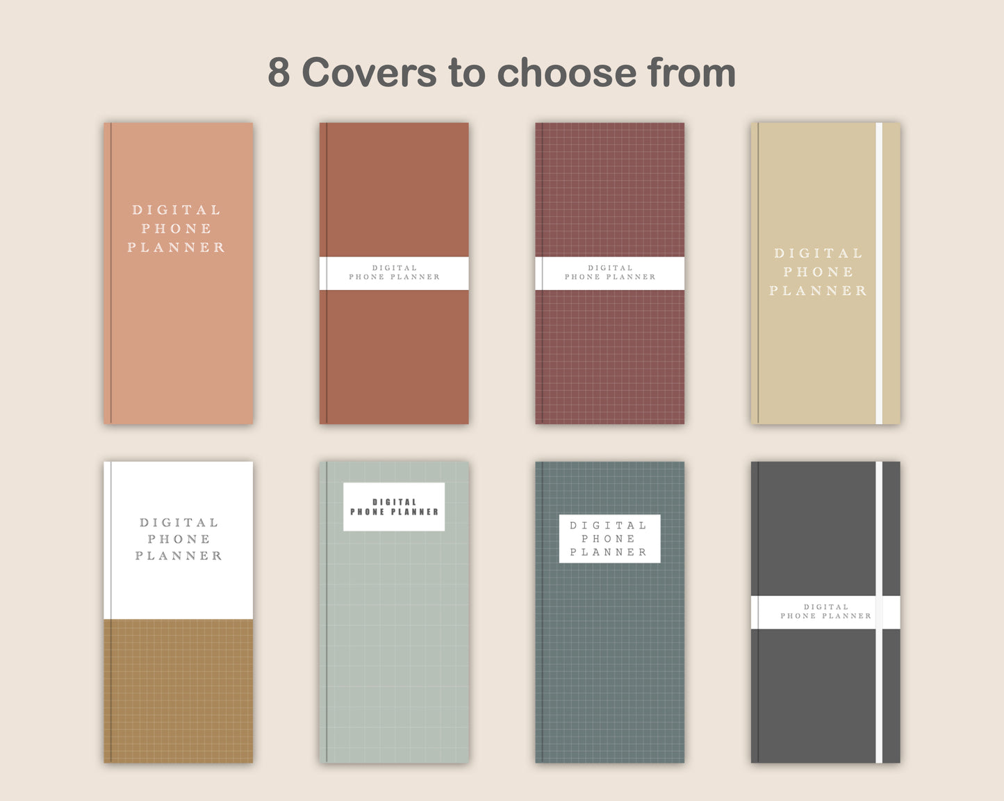 Digital Phone Planner - Earthy