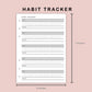 B6 Inserts - Habit Tracker